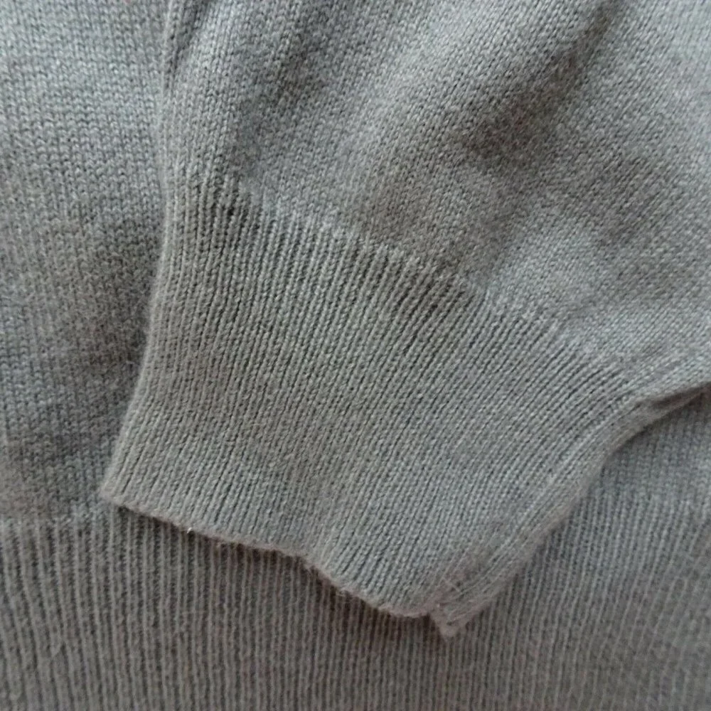 J. Crew Men's Sweater V-Neck Cotton Cashmere Gray Pullover Preppy Long Sleeve XL